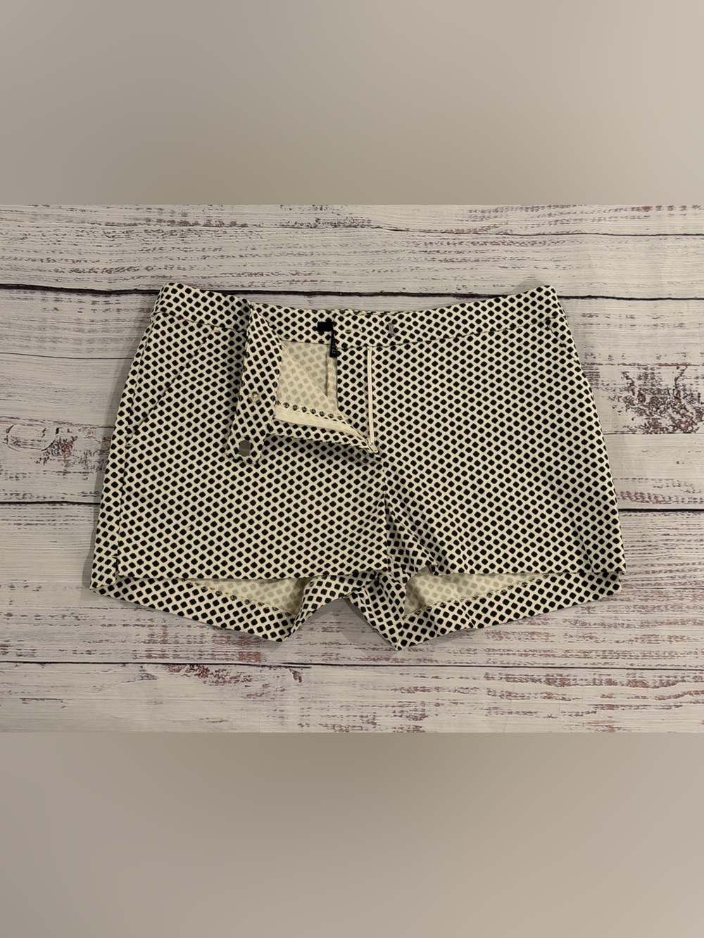 J CREW Women's Stretch Cotton Chino Shorts Size 8 Geometric Boho Preppy NWOT